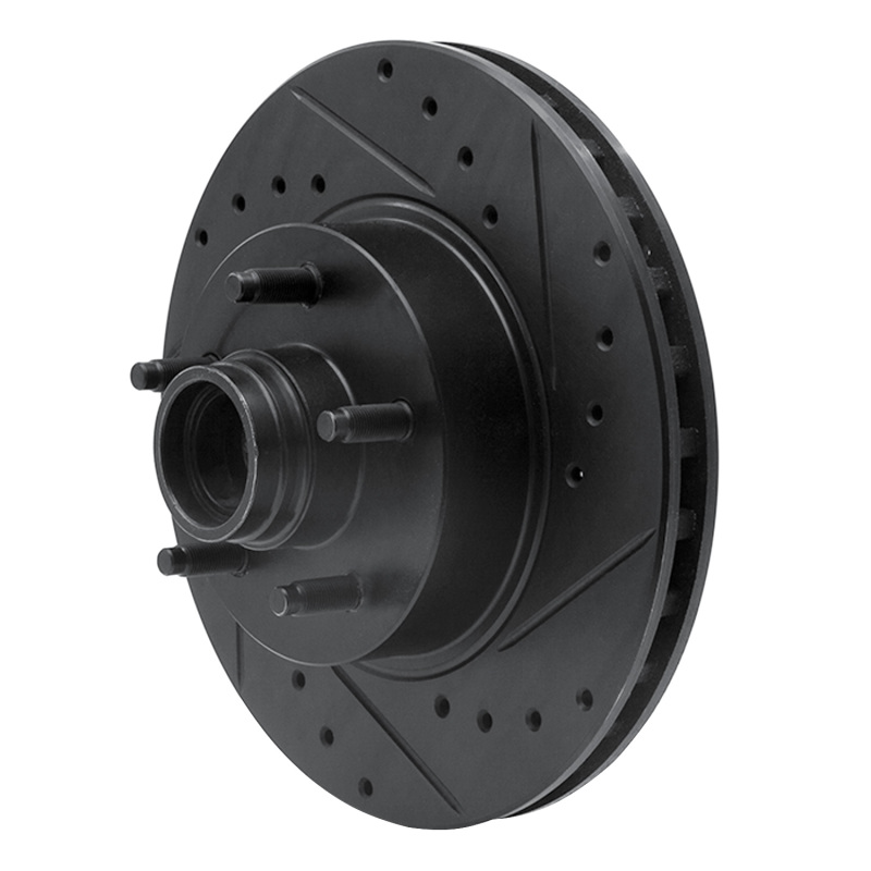 Ford Explorer Brake Rotor (1) - Front Right - R1 Concepts - Drilled & Slotted - Black - `95-`11